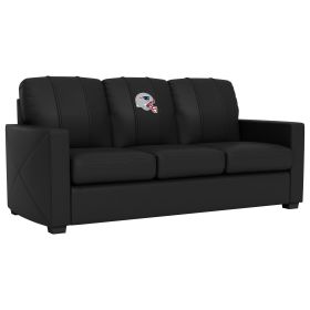 Silver Sofa with New England Patriots Helmet Logo