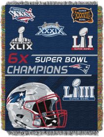 NFL Patriots Commemorative Series 6x Champs Woven Tapestry Wall Hanging