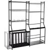 VEVOR Golf Storage Garage Organizer, 2 Golf Bag Storage Stand Holder and Other Sports Equipment Storage Rack, Outdoor Steel Ball Cart