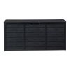 75 Gallon 130LB Gray Plastic Outdoor Storage Box Weather Resistant Deck Box for Patio Garden Poolside Backyard with Lockable Lid and Easy Lift Hinges