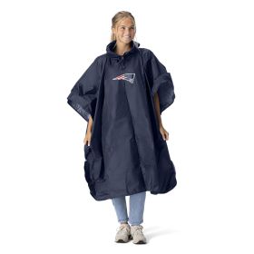 New England Patriots NFL Navy Deluxe Pullover Poncho with Mesh Bag 49x44 inches