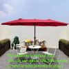 15Ftx9FtDouble-Sided Patio Umbrella Outdoor Market Table Garden Extra Large Waterproof Twin Umbrellas with Crank and Wind Vents for Garden Deck Backya