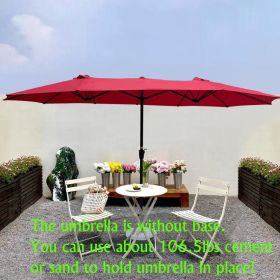 15Ftx9FtDouble-Sided Patio Umbrella Outdoor Market Table Garden Extra Large Waterproof Twin Umbrellas with Crank and Wind Vents for Garden Deck Backya