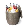9.5 Gallon Cooler Side Table, Portable Ice Chest with Built-in Handle