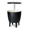 Outdoor Cooler Table, Height-Adjustable Outdoor Cool Bar w/ 10 Gallon Beer and Wine Cooler