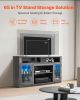 VEVOR TV Stand for 65 in TVs Farmhouse Entertainment Center with Light Strip