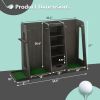 55.5''x16''x37''(LxWxH) Wooden Golf Bag Organizer and Storage Rack, High Quality Wooden 2 Golf Bag Rack with Drawers