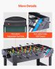 4-in-1 Combo Game Table Set, 48" Air Hockey Table, Multi Combination Table with Air Hockey, Pool Billiard, Foosball, Ping Pong, Pushers & Pucks