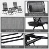 Outsunny Zero Gravity Chair Set with Side Table, Folding Reclining Chair with Cupholders & Pillows, Adjustable Lounge Chair for Pool, Backyard, Lawn