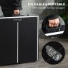 Mini Folding Table Tennis Table with Aluminium Frame, Portable Outdoor Ping Pong Table with Net for Indoor Outdoor Garden Camping, Black