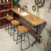 Bar Set 70.9" Industrial Bar Table with 6 Bar Stools Seats 4-6 People