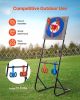 Axe Throwing Game Plastic Bristle Target with 8 Throwing Axes Set Steel Frame