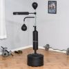 HOMCOM Punching Bag with Stand Heavy Duty Boxing Set Sports Black 34.75"L x 19.75"W x 63"-90.5"H PU
