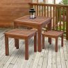Outsunny 3PC Acacia Wood Nesting Table Set Outdoor Multi-Functional Patio Side Tables
