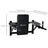 Wall Mounted Dip Station Multi-Function Power Tower Set Home Gym Pull Up Bar Chin Up Exercise Bar Knee Raise Triceps Leg Dipping Raise Rack Black