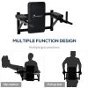Wall Mounted Dip Station Multi-Function Power Tower Set Home Gym Pull Up Bar Chin Up Exercise Bar Knee Raise Triceps Leg Dipping Raise Rack Black