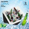 10 Gallon Cooler Side Table, Portable Ice Chest with Built-in Handle, Multifunctional Ice Cooler Outdoor Cocktail Side Table for Camping, Picnic