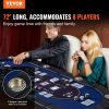 VEVOR 8 Player Foldable Poker Table, Blackjack Texas Holdem Poker Table with Padded Rails and Stainless Steel Cup Holders