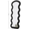 Flannel Full Length Wave Floor Mirror for Bedroom living room Hanging or Against The Wall black