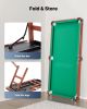 Folding Pool Table, 4.5ft Portable Billiards Tables, Foldable Space-Saving Entertainment Game Set Includes Ball, Cue, Rack, Chalk, Brush