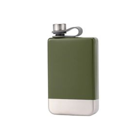 Portable Flagon Whiskey Vodka Wine Pot Hip Flask for Camping & Trip (Options: 9oz, Color: Army Green)