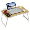 Injection moulded folding table with cup holder