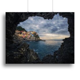 I Love Manarola Canvas Print or Poster (Type: Poster Print, size: 40" x 26" / 100cm x 65cm (approx))