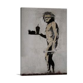 Caveman Fast Food (Type: Standard Framed Canvas Print, size: 16" x 12" / 42cm x 30cm (approx))
