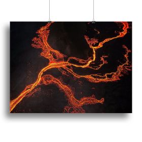 Lava River Abstract Canvas Print or Poster (Type: Standard Framed Canvas Print, size: 32" x 24" / 80cm x 60cm (approx))
