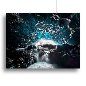 Blue Glacier Cave Canvas Print or Poster (Type: Poster Print, size: 16" x 12" / 42cm x 30cm (approx))