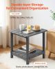 Outdoor Side Table, 17.72W x 14.96D x 17.32H Inch, Double Layer HDPE Outside End Table for Easy Maintenance, Withstand Harsh Weather, Fit for Patio