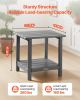 Outdoor Side Table, 17.72W x 14.96D x 17.32H Inch, Double Layer HDPE Outside End Table for Easy Maintenance, Withstand Harsh Weather, Fit for Patio